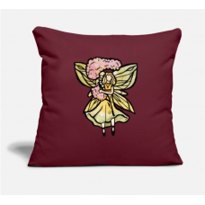 Flower Fairy Burgundy Pillow